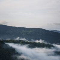 Montagne dans la brume